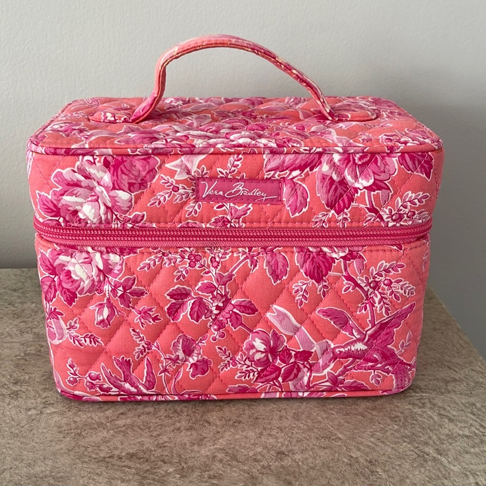 Vera Bradley Coral & Pink Cosmetic Case